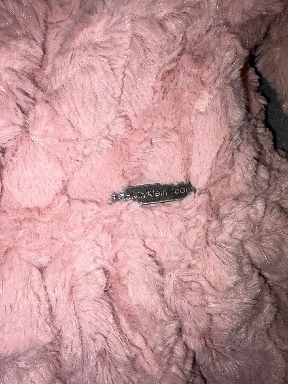 Calvin Klein Girls'  Faux Fur Pink Coat - 4T